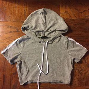 Grey Crop hoodie